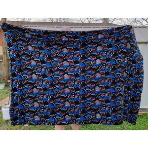 Jenin Home Fashion Football Fleece, Sherpa Throw Blue / Black 4'6" X 6'9"